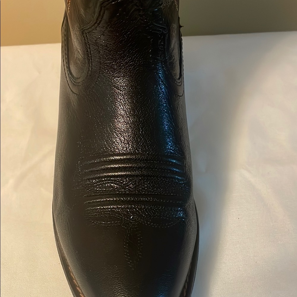 Ariat Black Leather Ankle Cowboy Booties - Picture 3 of 4